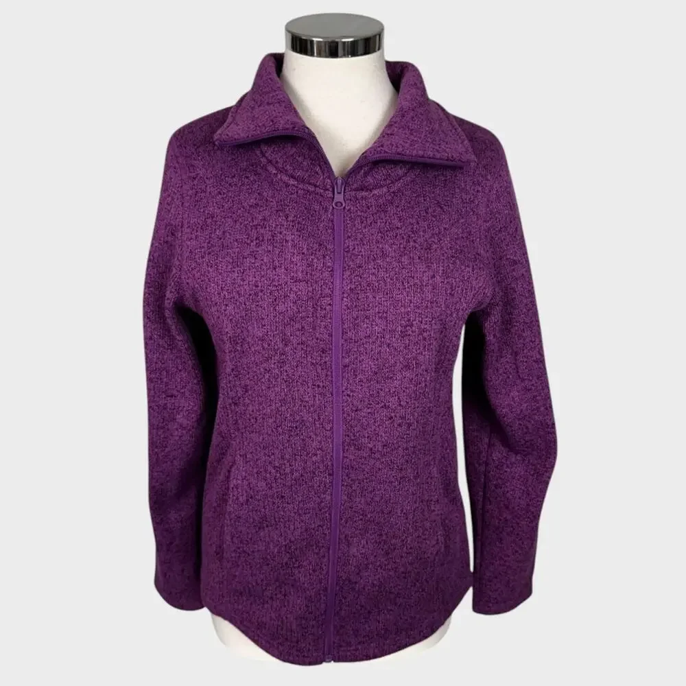 Faded Glory Womens Small 4-6 Full ZIp Purple Jacket 100% Polyester